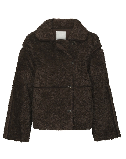 Neo Noir - Castor Faux Fur Jacke - Dark Brown